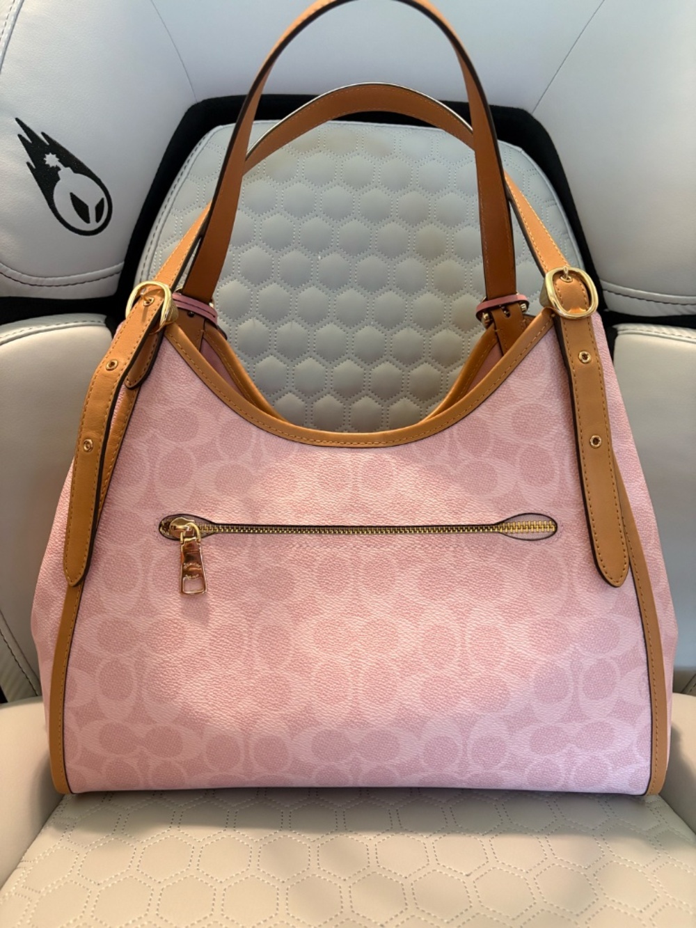 Powder Pink Coach Outlet Erin Shoulder Bag In Signature Canvas With Charms - Picture 2 of 8